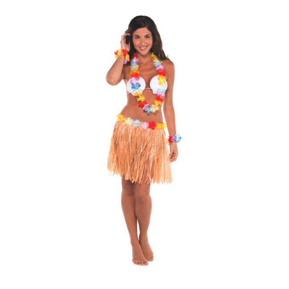 Premium Shell Adult Hula Skirt Kit - 16" x 31", Perfect for Luau Parties